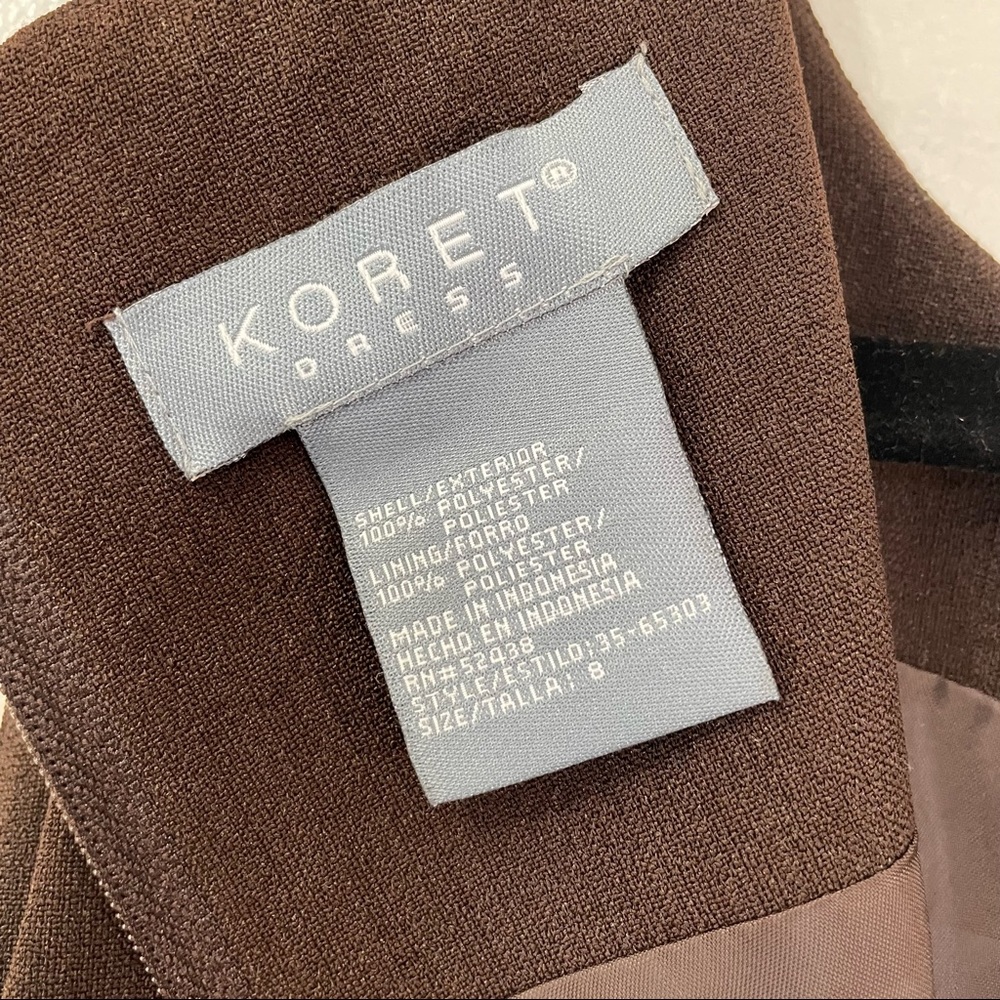 NWT KORET DRESS size 8 Sleeveless crewneck brown double layered dress - Picture 3 of 5